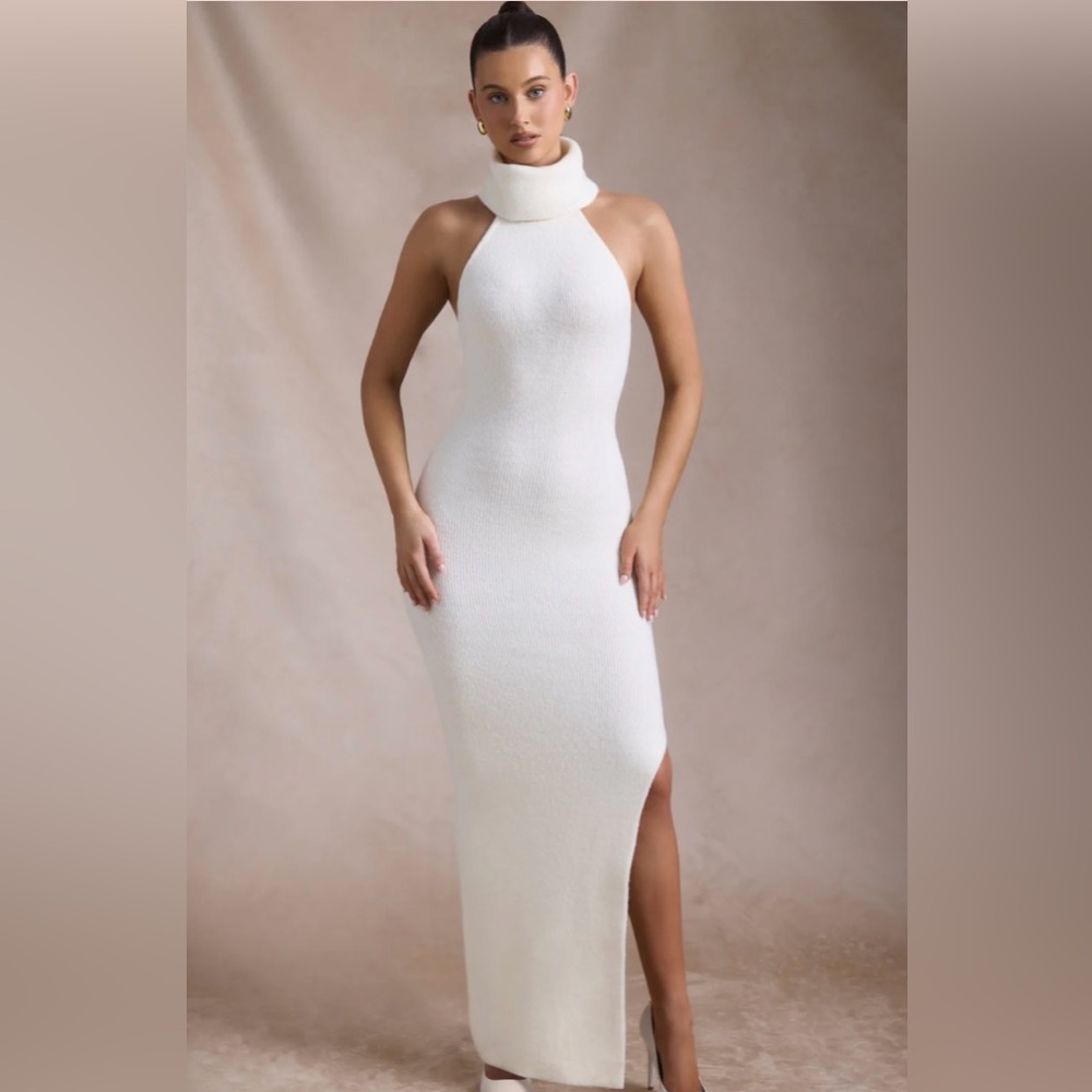 Oh Polly Cream Backless Dress